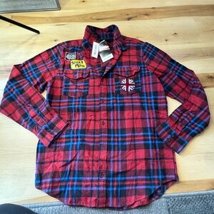 Spiderman Red and Blue Checkered Men's Shirt